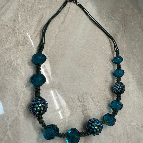 🔥Blue and silver beaded necklace with adjustable length #jewellery🔥 - Picture 2 of 3